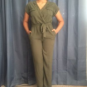 Fall army green jumpsuit